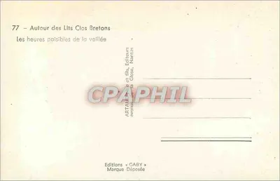 Escena de vida bretona — Alrededor de los Lechos Cerrados Bretones — Ediciones CABY, Nantes — Reverso