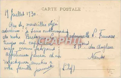 LANNION (C.-du-N.) - Rue Kérampont - Estátua de São Divy (século XV) - A. B. — Verso