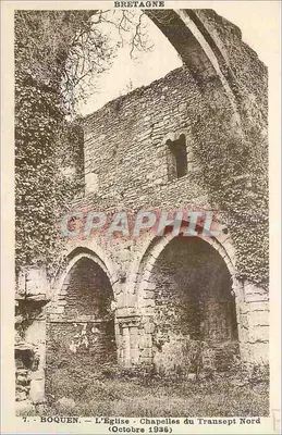 Boquen - A Igreja. Capelas do Transepto Norte — Bretanha, Outubro 1936 — Éditions d'Art Hamon