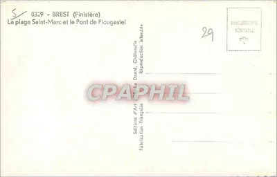 Piaszczysty wybrzeże Saint-Marc i most Plougasatel — Brest (Finistère) — Wydawnictwo Sztuki Châteaulin — Rewers