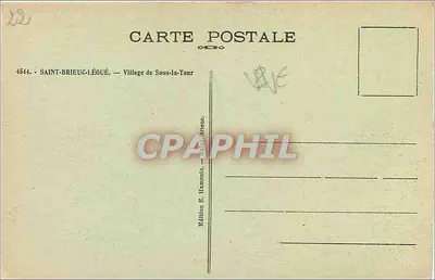 Saint-Brieuc-Légué — Wioska Sous-la-Tour — Wydawnictwo E. Hamon, Saint-Brieuc — Rewers