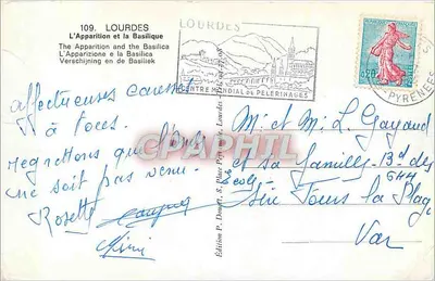 Lourdes — Objawienie i Bazylika — Wydawnictwo P. Douard, Lourdes — Rewers