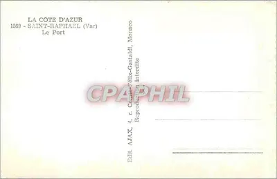 Saint-Raphaël (Var) — O Porto — Edit. AJAX, 4, r. Cattérélis-Gastaldi — Verso