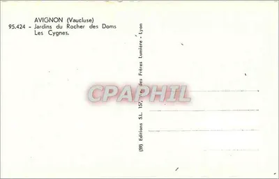 Avignon (Vaucluse) — Ogród Rocher des Doms — Łabędzie — Éditions S.L. des Frères Lumière — Rewers