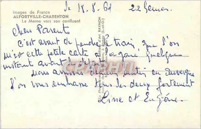 Alfortville-Charenton — A Marne perto de seu confluente — Edições d'Art Raymon (S.-et-O.) — Verso