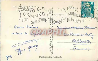 Widok na hotele — Cannes — Wydawnictwo « Mar » — Rewers