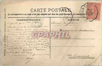 Tarjeta postal antigua Triel Place de l'Eglise — Reverso