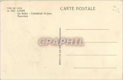 Lyons - Catedral de São João sobre a Saône — editor Brauun & Cie, n° CL 319 — Verso