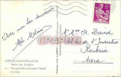 Amélie-les-Bains — Vista geral, rumo a Valtech e Arles — Edições d'Art Larrey — Verso