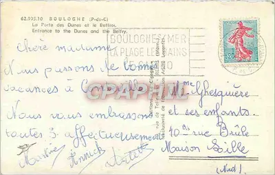Drzwi Dunarzy i Belfry — Boulogne-sur-Mer — A Cigogne — Rewers