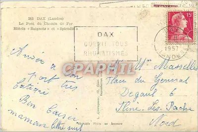 Zamek w Dax — Widok zamku i wieży — L. Chiatagneau, Dax — Rewers