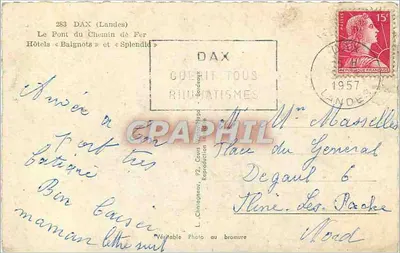 Ponte do Caminho de Ferro em Dax — Landes — Editora Elcé — Verso