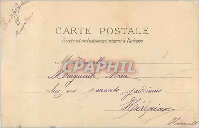 Due personaggi in abito d'epoca — Montpellier — editore sconosciuto, numero di serie non visibile — Verso