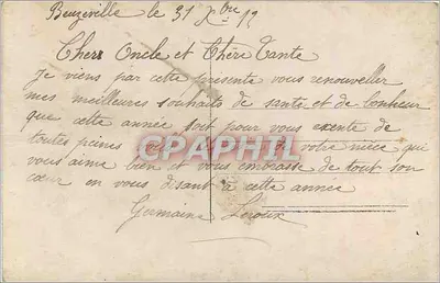 Mulher sorridente com houx — 'Ano Feliz' — editor desconhecido — Verso