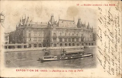 Pavilhão da Cidade de Paris — Exposição de 1900 — Sociedade Anônima « LA SOIE » — n° 53