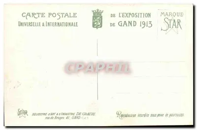 Wereldtentoonstelling van Gent - 1913. De Engelse Sectie en de Avenue des Nations. — Achterkant