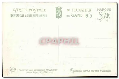 Exposição Universal de Gand - 1913 — A Anexação da Seção Francesa — editor STAR — Verso