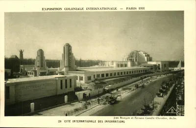 Exposição Colonial Internacional — Paris 1931 — Cité Internacional das Informações — Jean Bourgon e Fernand Camille Chevalier, Arq.