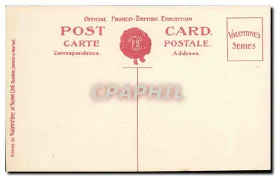 Corte de Honra, Exposição Franco-Britânica, Londres — 1908 — Série Valentine, Dundee & Sons Ltd. — Verso