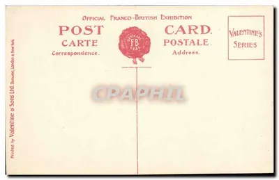 Exposição Franco-Britânica — Jardins Elite, Londres, 1908 — Série Valentine — Verso