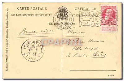 Os Jardins Franceses — Exposição de Bruxelas 1910 — Editores Valentine & Sons, n° 1099 — Verso
