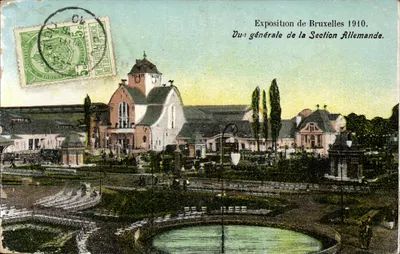 Exposition de Bruxelles 1910 — Vue générale de la Section Allemande — éditeur Proster