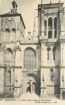 Guingamp — A Igreja Nossa Senhora de Bon-Secours — Fachada Ocidental — LL.