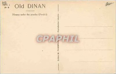 Dinan - Domki pod łukami — seria I, nr 6, wydawnictwo M. PAMBRUN, Dinan — Rewers