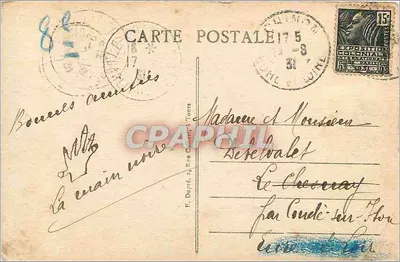 Chinon (Indre-et-Loire) — Le Château, La Tour du Moulin, Le Mur Romain et la Vallée de la Vienne — A.P. — Verso