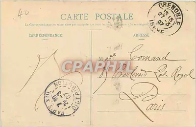 Grenoble - La Catedral y el Monumento del Centenario — Cliché A. - Colección L. P., Grenoble — Reverso