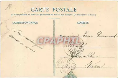 Vallee de Molines — Une demoiselle coiffée — V. Fournier, Grés — Verso