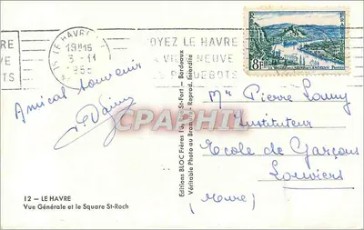 Le Havre — Ogólny widok i plac św. Rocha — Wydawnictwo BLOC Frères — Rewers
