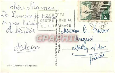 A Aparição — Lourdes — Edição P. Doucet — Verso