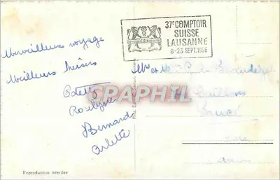 Lausanne, Wieża i Plac Bel-Air — Stara pocztówka n°467, wydawca anonimowy — Rewers