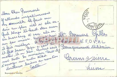 Neuchâtel — widok panoramiczny i zabytki — Fot. O. Géron, Lausanne, n° 1708 — Rewers