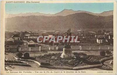 Saint-Gaudens (Haute-Garonne) — A Terrasse dos Pirineus, vista do Pic de Cagire e do Quartier de la Gare — Condier Imp. Macon