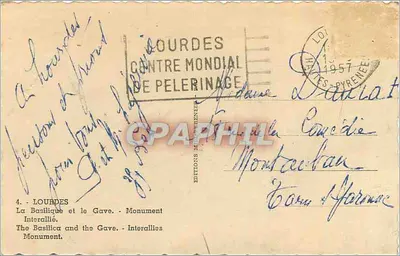 Louades — Bazylika i rzeka Gave — Monument Interallié — Éditions Méditerranée — Rewers