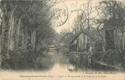 Chaumont-en-Vexin (Oise) — Canal de Marquemont e o Ponte da Fiação — I. Bourgeix, lib.-editora, Gisors (Eure)