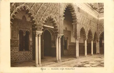 Sevilha — Alcáçar, praça principal — Braun & Cie, Imp. Edit. Paris, n° 215 Arch.