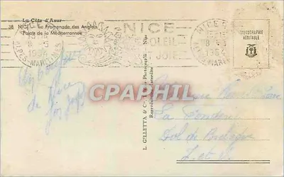 La Promenade des Anglais — Palais de la Méditerranée — L. GILLETTA & Cie, Fotografo, Nizza — Verso