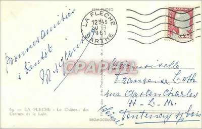 La Fleche — Zamek Carmelite i Loir — BROMOCOLOR — Rewers