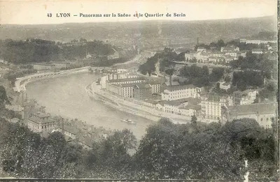 LYON — Panorama sur la Saône et le Quartier de Serin — Éditeur non identifié, n° 43