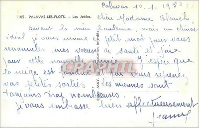 Palavas-les-Flots — Jetées — Kartka pocztowa nr 1105, wyd. przez Jany — Rewers