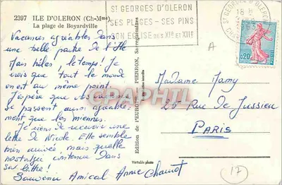 Wyspa Oleron (Ch-Mme) — Piaszczysty wybrzeże Boyardville — Wydawnictwo Europ, Anne Chaunot — Rewers