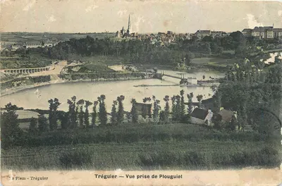 Tréguier — Vista tirada de Plouguiel — editor A. Dreger, Paris