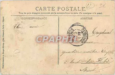 Tréguier — Vista tirada de Plouguiel — editor A. Dreger, Paris — Verso
