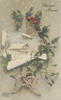 Houx e gui — decoração de Natal — Fournet, n° 1920