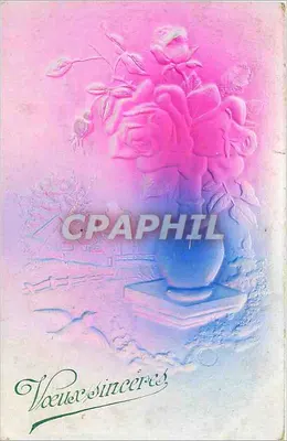 Bouquet de roses — Vœux sincères — Carte postale intérieure (França, Argélia, Tunísia)