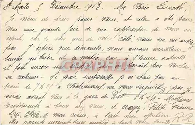 Ptaki na drucie — krajobraz rzeczny z łódką — wydawca H. H. W., seria 1006 — Rewers