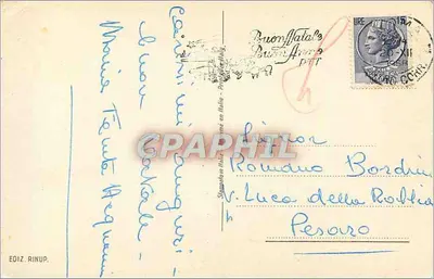 Boże Narodzenie — zimowy krajobraz z kościołem — Wydawnictwo Rinup — Rewers